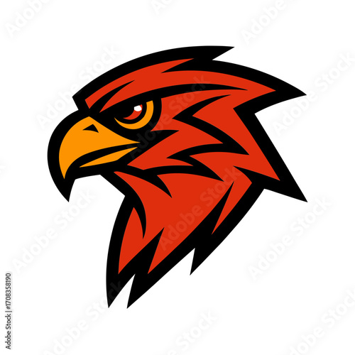 hawk head logo with sharp angles vector art