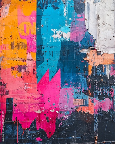 Urban textured wall with colors high resolution picture