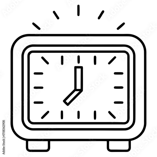 Digital Clock line art vector