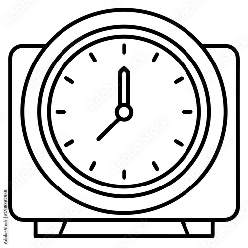 Digital Clock line art vector