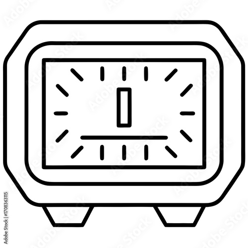 Digital Clock line art vector