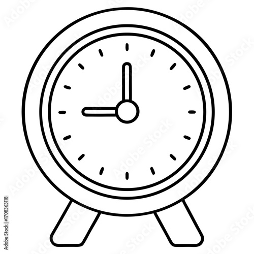 Digital Clock line art vector