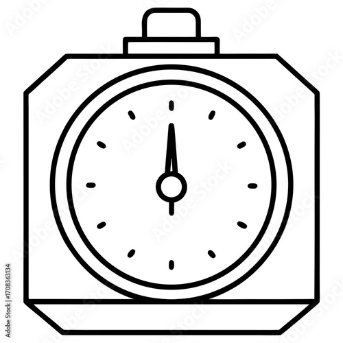 Digital Clock line art vector