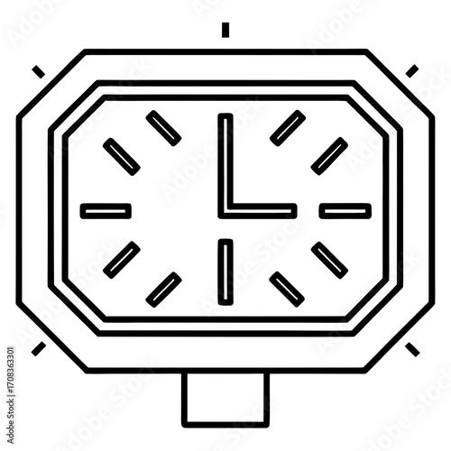 Digital Clock line art vector