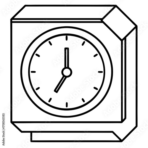 Digital Clock line art vector