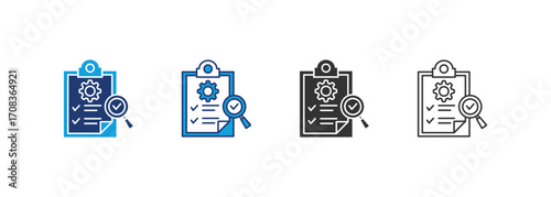 Audit Icon Set Multiple Style Collection