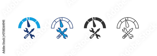 Performance Icon Set Multiple Style Collection