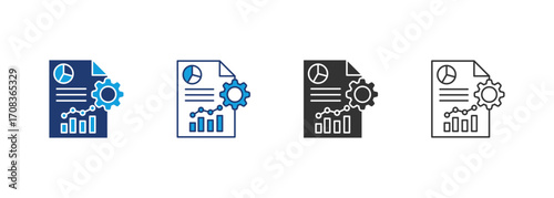 Report Icon Set Multiple Style Collection
