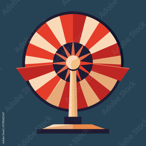 red wind turbine