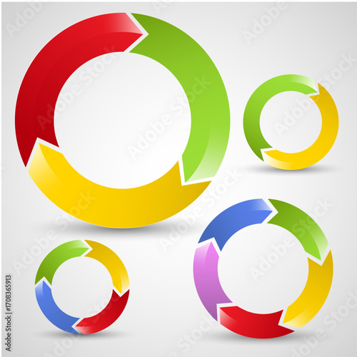 Colorful Circular Arrows Diagram for Business Process Flow.