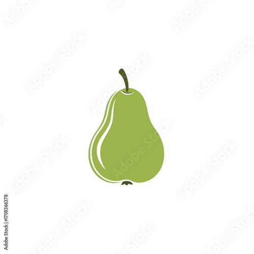 Simple Green Pear Fruit Icon Illustration