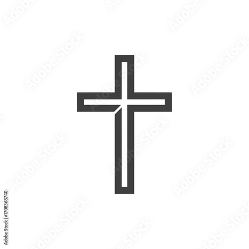 Simple Christian Cross Symbol with Unique Design Element