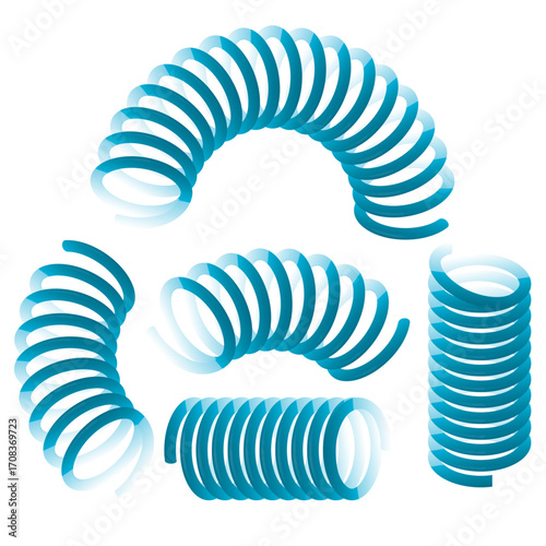 Flexible blue and white plastic tubes for pets.