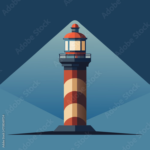 lighthouse on a blue sky background