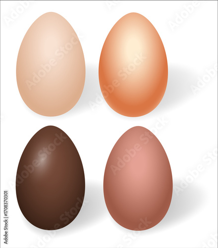 Four Colorful Chicken Eggs.