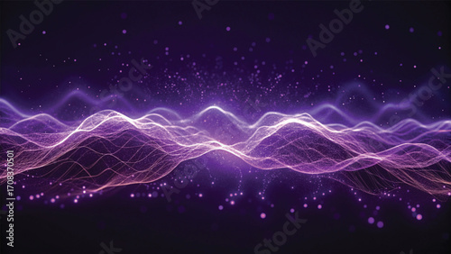 Abstract Purple Particle Wave Background particles