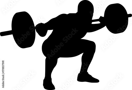 Weightlifting athletic exercise fitness sport body silhouette vector illustration

