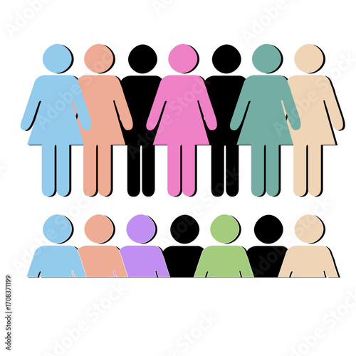 Group of diverse people standing together.