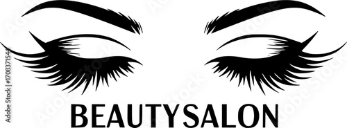 Elegant eye lashes beauty salon vector graphic silhouette vector illustration
