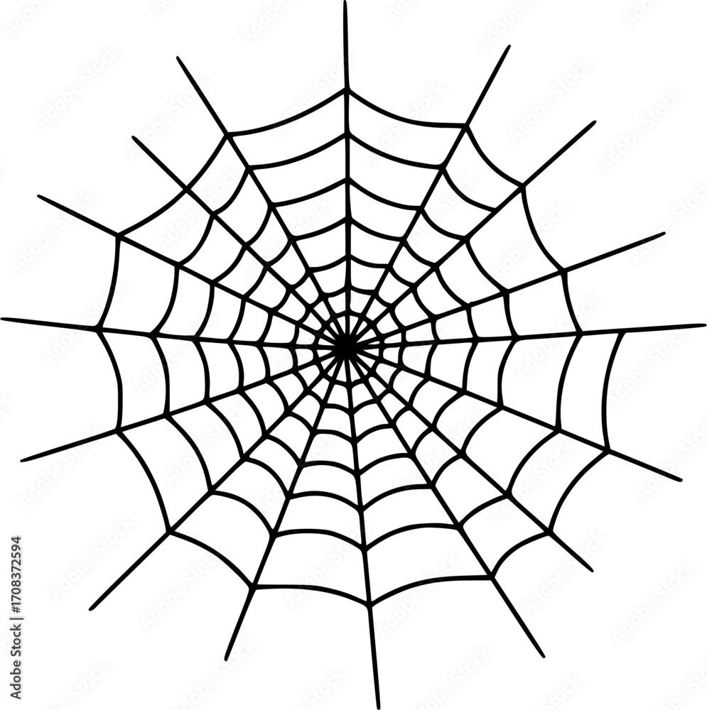Obraz premium Spiderweb halloween decoration element silhouette vector illustration