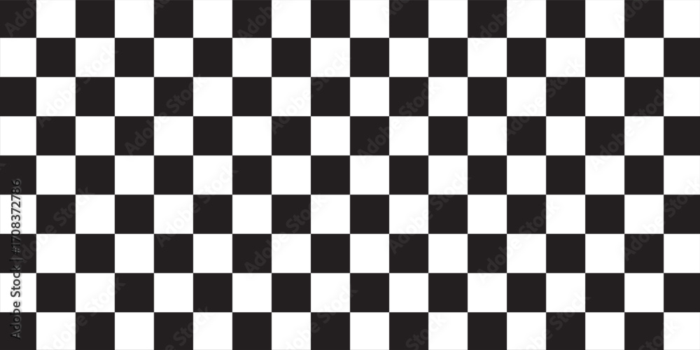Fototapeta premium Black and white chess pattern. Checkerboard seamless vector illustration. Abstract checkered checkerboard for game. Grid geometric square shape. Race flag.
