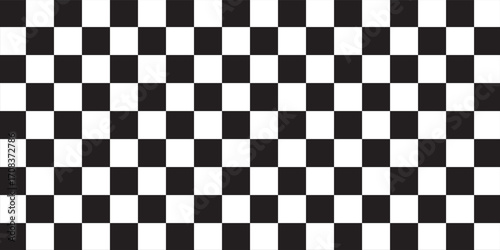 Black and white chess pattern. Checkerboard seamless vector illustration. Abstract checkered checkerboard for game. Grid geometric square shape. Race flag.