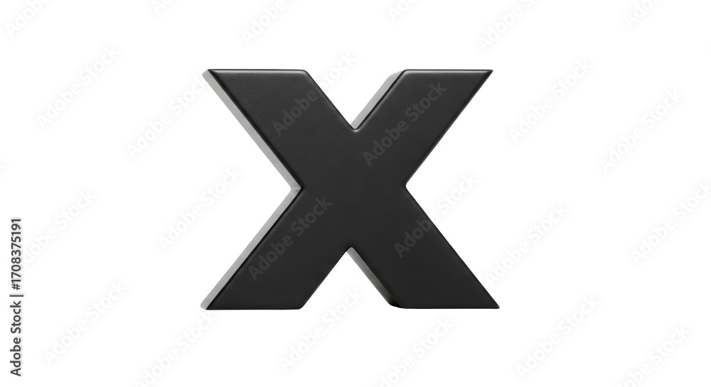 Obraz premium Isolated Black Letter X