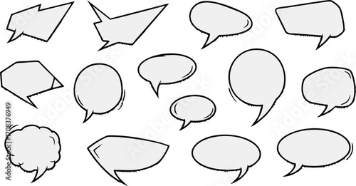 Hand-Drawn Speech Bubbles A Collection of Customizable Comic Book Elements