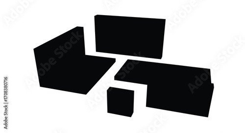 Abstract geometric shapes shadows modern minimalism clean design conceptual art abstract forms vector