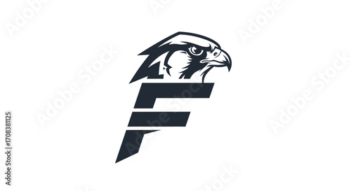 Falcon Head Logo Design with Letter F