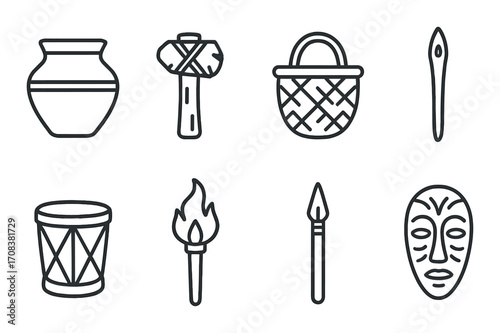 Traditional tribal icons: pottery, tools, basketry, and masks