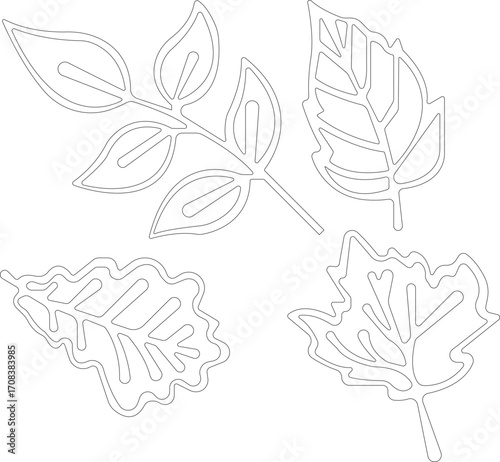 Art & IllustrationLeaves icon set.Environmental Leaves, natural, eco, vegan,vector symbol logo illustration line editable stroke design style isolated on white background and Natural pictogram icon se
