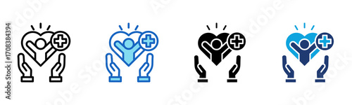 Health Insurance icon Multi Style Vector Illustration
