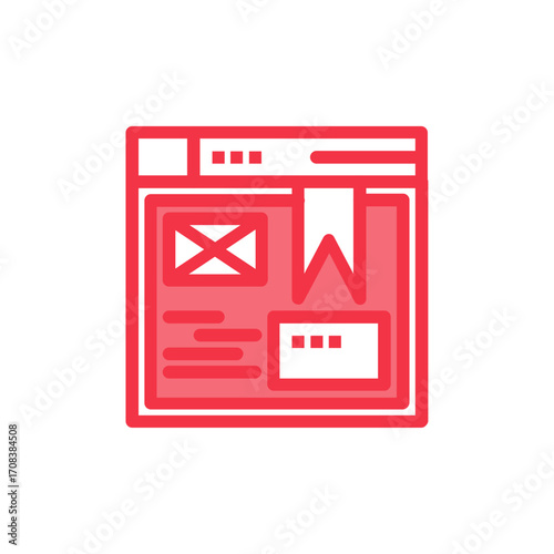 Modern Digital Web Browser Window Displaying E-commerce Parcel and Online Content Delivery