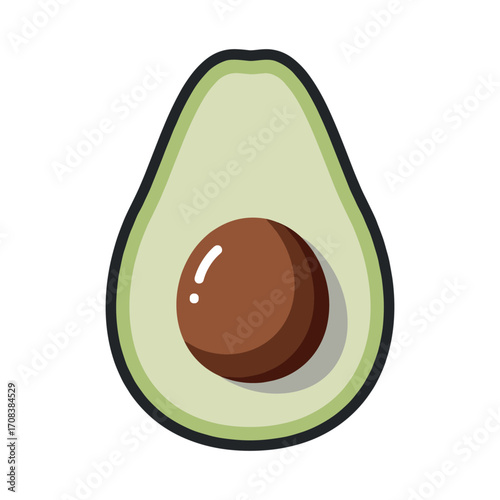 Slicing fresh avocado kitchen counter food image indoor space healthy eating concept. Vector illustration