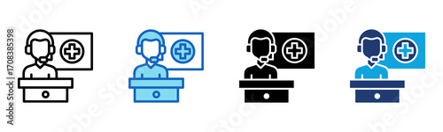 Assistant icon Multi Style Vector Illustration