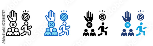 Exclusion icon Multi Style Vector Illustration