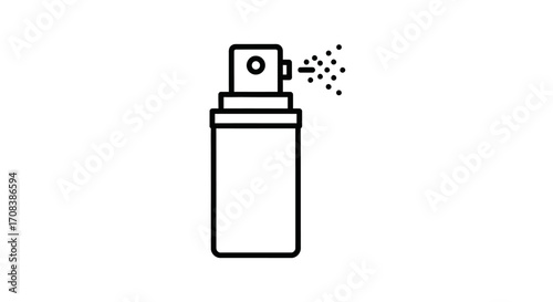 Simple Black and White Spray Bottle Icon with Fine Mist
