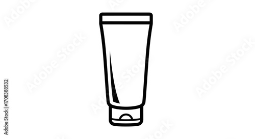 Simple Black and White Tube Container Outline