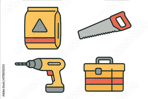 Essential tools and materials for home improvement projects in a modern workshop setup