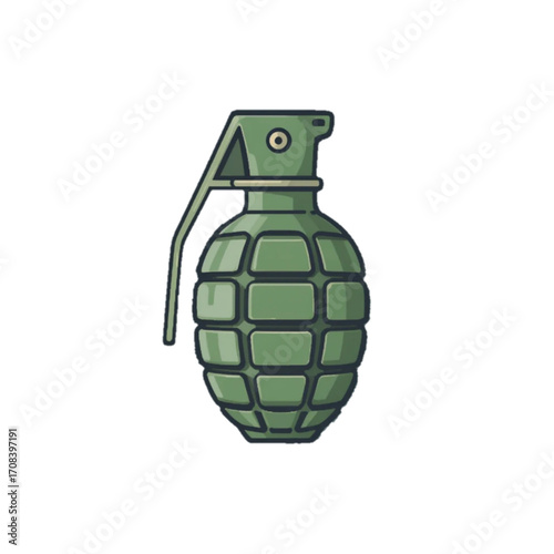 Illustration of a dark green grenade