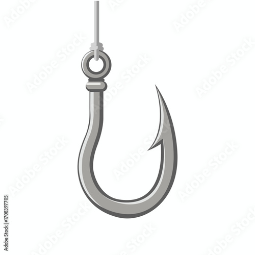 Fishing hook with transparent background