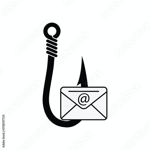 Phishing email icon with transparent background