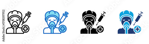 Anesthesiology icon Multi Style Vector Illustration