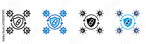 Preventive Medicine icon Multi Style Vector Illustration