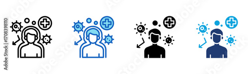 Immunology icon Multi Style Vector Illustration