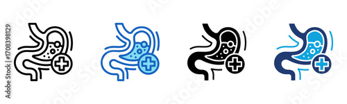 Gastroenterology icon Multi Style Vector Illustration