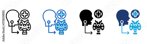 Endocrinology icon Multi Style Vector Illustration