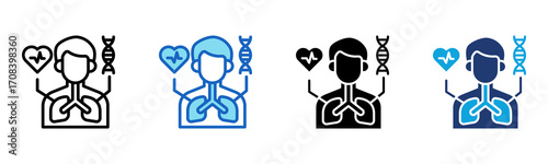 Anatomy icon Multi Style Vector Illustration