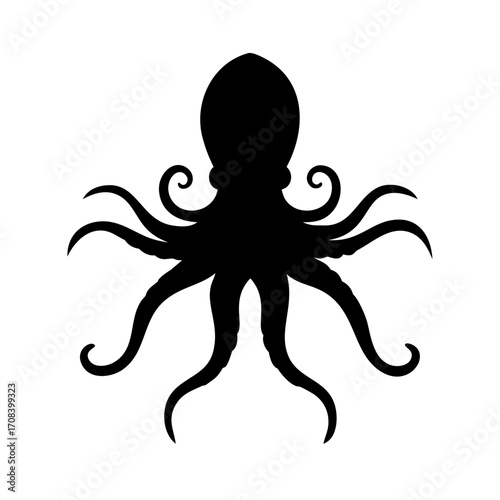 Black silhouette of a octopus
